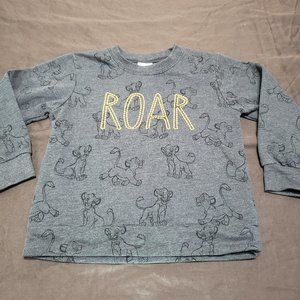 Disney Sweater The Lion King Pullover Lion Pattern Roar Grey Size 4T